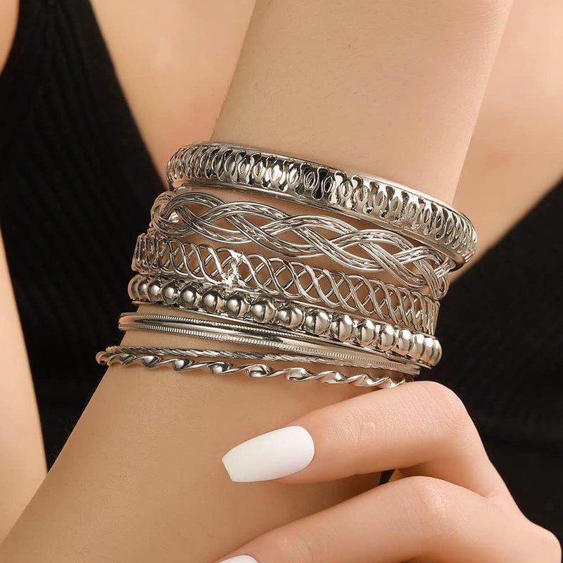 RINTOLER Store 16Pcs Gold Bangle Bracelets for Women - Multi Layer Stackable Textured Bracelets Boho Jewelrys Set. - Image 2